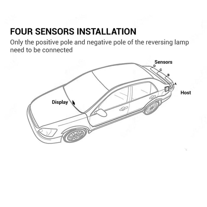 New LED Parking Sensor System Backlight Parktronic Monitor Display Kit Backup Detector Assistant 4 Probes