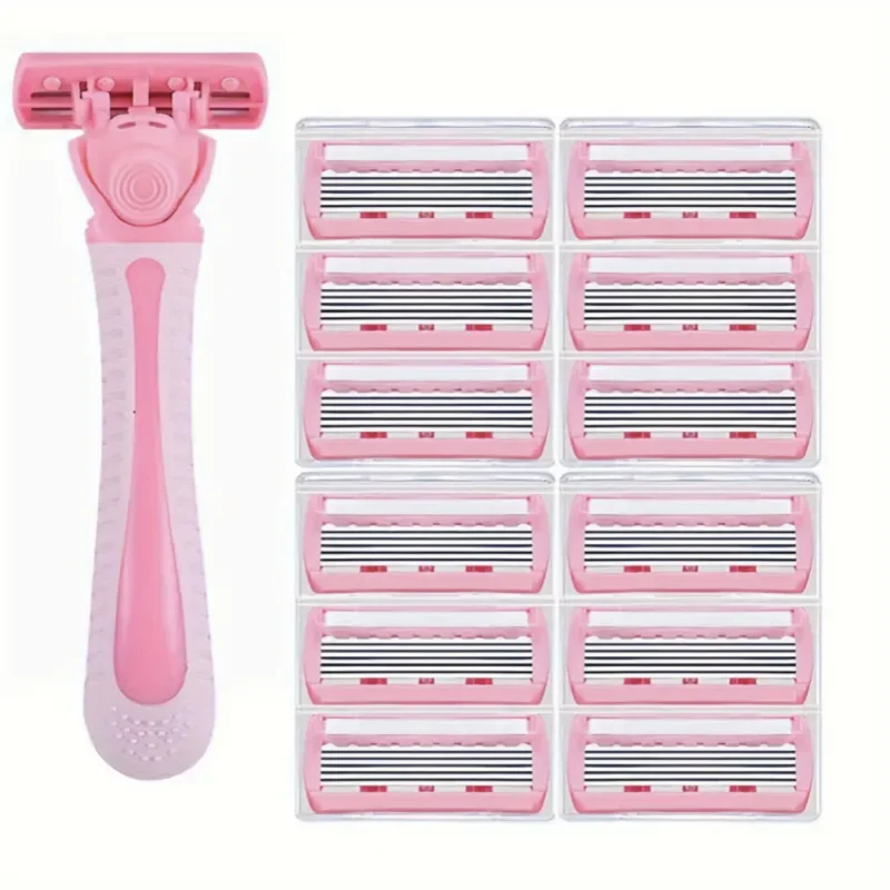 Women's Razor with 6-Layer Blades for Shaving Legs and Underarms - Manual Cross-Border Razor