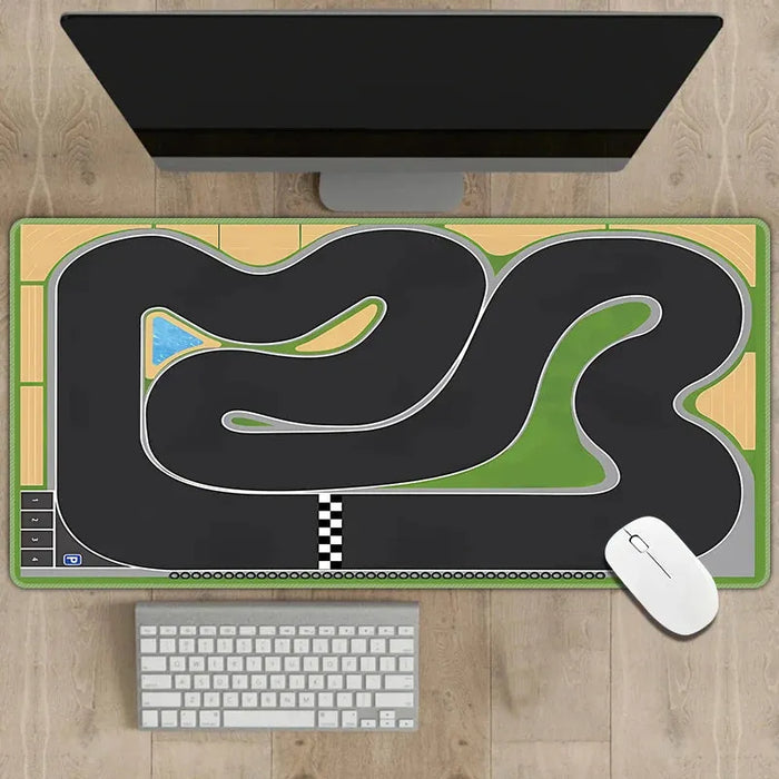 300x600mm Non-slip Rubber Mouse Pad - Multi-purpose Desk Mat with RC Racing Track Design, 2mm Thick - Lacatang Shop