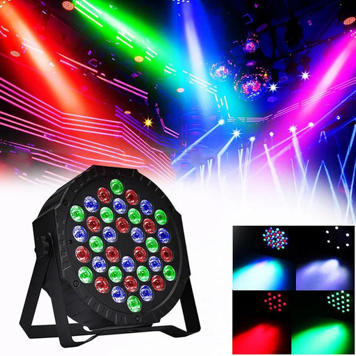 36 LED Stage Flat Par Lighting Effect DJ Disco Party Christmas Bar Club Wedding Show Lights Voice-activated Colorful Light - Lacatang Shop