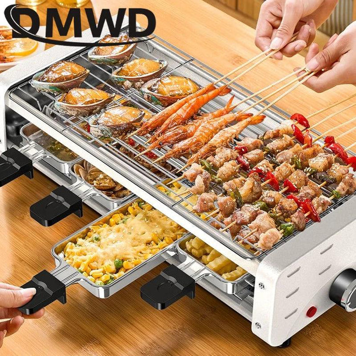 DMWD Smokeless Electric Barbecue Raclette Pan BBQ Teppanyaki Grill - Lacatang Shop