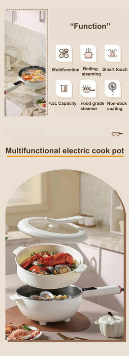 4.5L Smart Electric Wok Multi-function Electric Pot Reservation Steamer Non-stick Fry Pan Large Capacity Electric Hot Pot 220V - Lacatang Shop