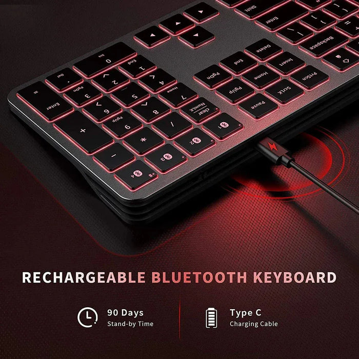 Rechargeable Bluetooth Keyboard and Mouse Backlit Gaming Keyboard AI Mouse Set Wireless Keyboard and Mouse Comb for Computer