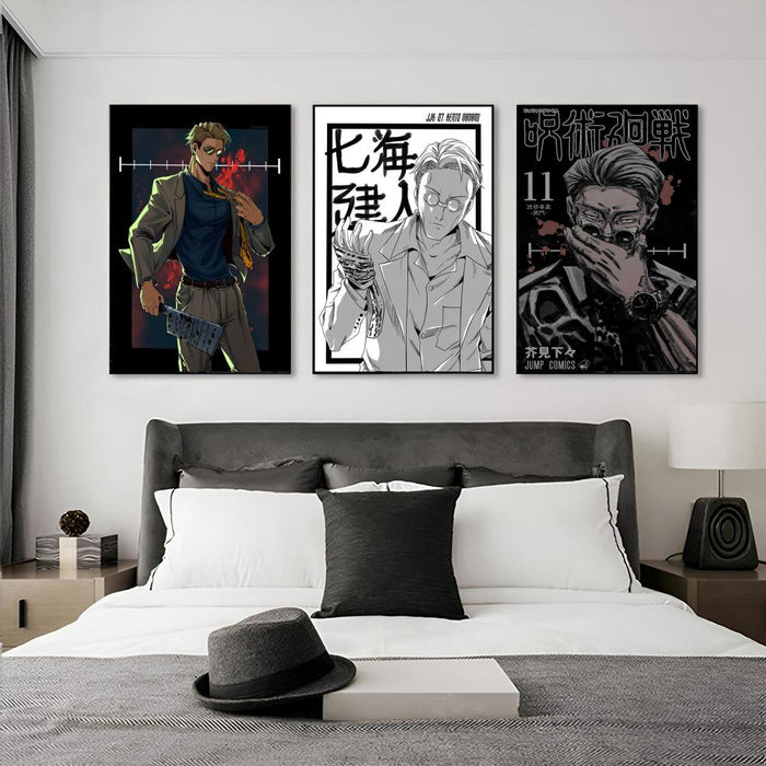 Kento Nanami Jujutsu Kaisen Classic Movie Poster - Self-Adhesive Waterproof Art Sticker for Coffee House and Bar Wall Decor