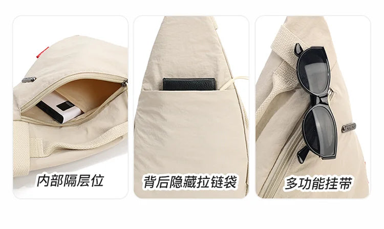 Nylon Zipper 2024 Hot Selling Waist Packs Solid Color Versatile Casual Chest Bag Soft Neutral Style Designer Crossbody Bag 2024 Nylon Zipper Waist Pack - Casual Soft Designer Crossbody Bag  Lacatang Shop Lacatang Shop 