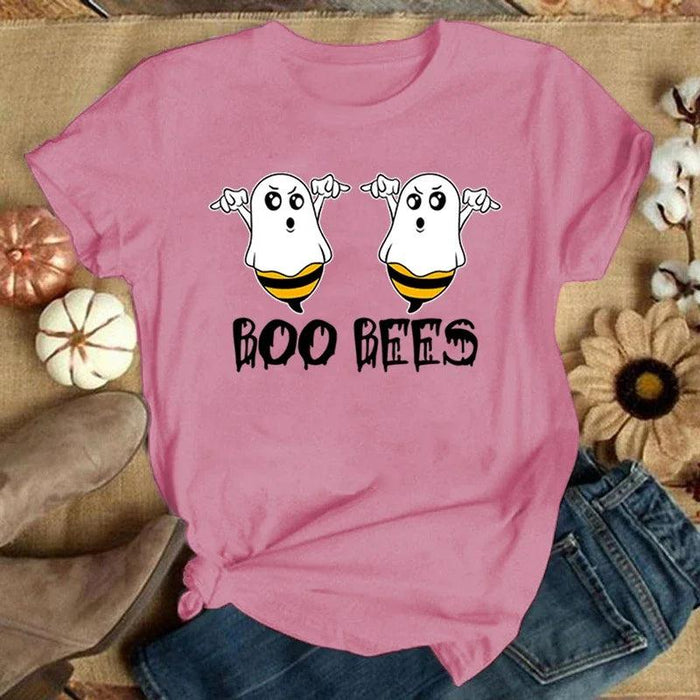 Summer Short Sleeve Tee Shirt Femme Funny Boo Bees Letter Print TShirt Casual T Shirt Women Sexy Tops Harajuku Kawaii Clothes - Lacatang Shop