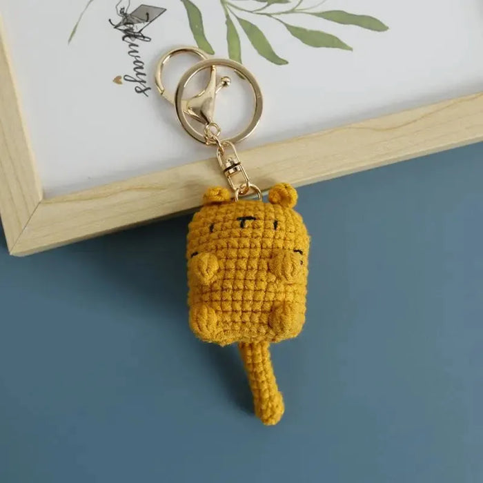 Cute Cat Crochet Keychains Knitting Cartoon Cat Doll Keyrings For Car Keys Kawaii Small Cat Knitted Keychain For Bag Pendant New - Lacatang Shop