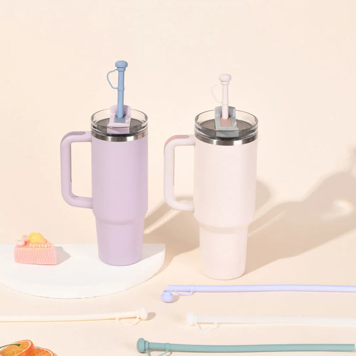 Eco-Friendly Silicone Straw with Dust Cap for Tumblers