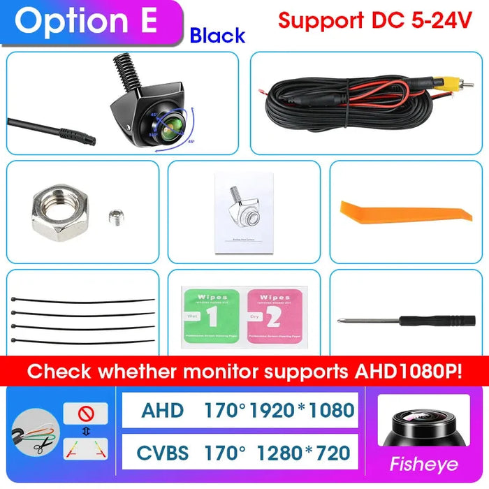 Develuck HD 1080P 170° Fisheye Night Vision Car Rear View Camera - Waterproof AHD CVBS Universal Reverse Lens - Lacatang Shop