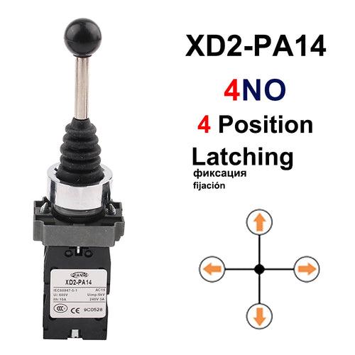 1pc XD2-PA14/PA22/PA12/PA24 Metal Plastic 2NO 2/4Positions 4NO Cross - Lacatang Shop