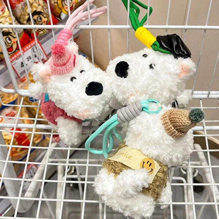 Cute Kawaii Plush Puppy Doll Toys Keychian Cartoon Bag Pendant Charms Car Keyring For Women Girls Birthday Gifts - Lacatang Shop