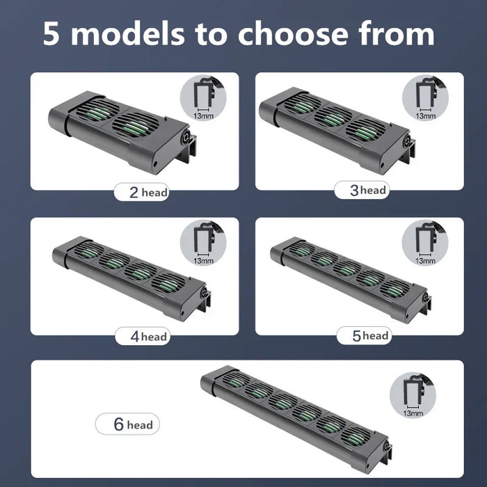 Aquarium Cooling Fan System for Fish Tanks - Adjustable Chiller with 2/3/4/5 Fan Options for Marine and Pond Use