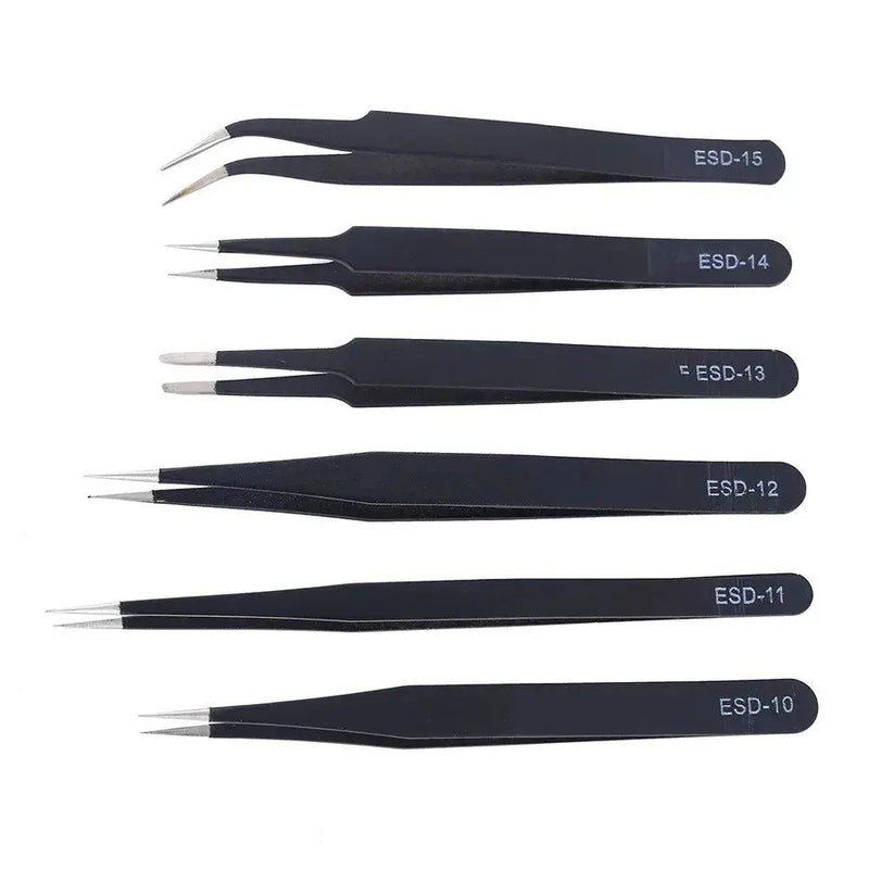 6Pcs Anti-static ESD Stainless Steel Tweezers Maintenance Tool 6Pcs Anti-static ESD Stainless Steel Tweezers Maintenance Tool -  Other AliExpress Lacatang Shop 