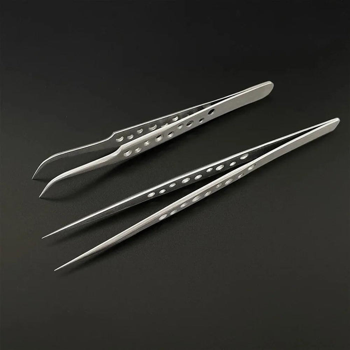 Industrial Tweezers Electronics Anti-static Curved Straight Tip - Lacatang Shop