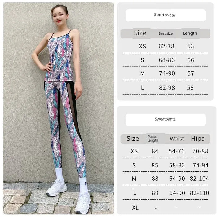 Yoga Clothes Women's Suit Summer Thin Outdoor Absorb Sweat Running Breathable Yoga Straps Vest Workout Exercise Outfit Suit