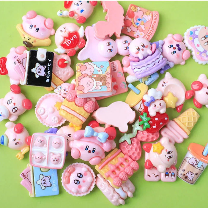 10-Pack Kawaii Sanrio Resin Accessories for DIY Phone Cases and Headwear - Featuring Hello Kitty, Kuromi, and My Melody