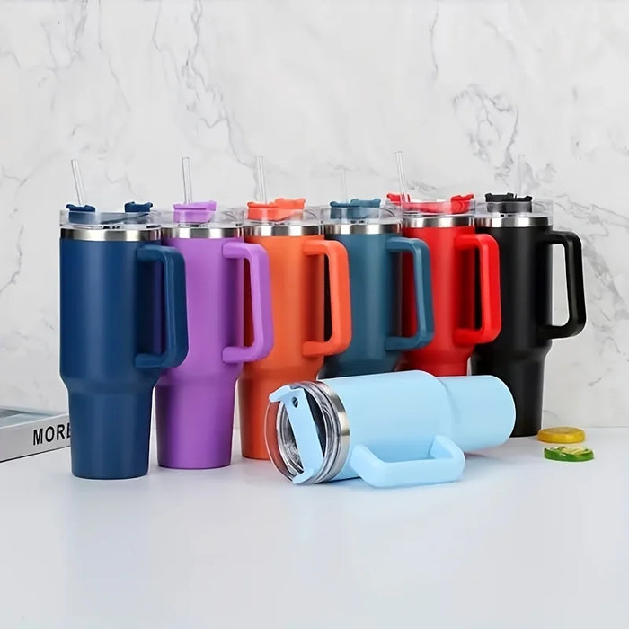 40oz Stainless Steel Insulated Water Bottle With Handle Drinking Cups Keeps Cold Tumbler With Lid Straw Mug for Summer Outdoor