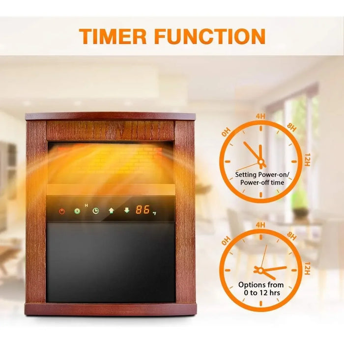 Air Selection Electric Space Heater, 1500W Infrared Heater, with 3 Heating Modes, Thermostat, Remote Control, and 12 Hour Timer Air Selection 1500W Infrared Space Heater: 3 Modes, Remote Timer  Lacatang Shop Lacatang Shop 