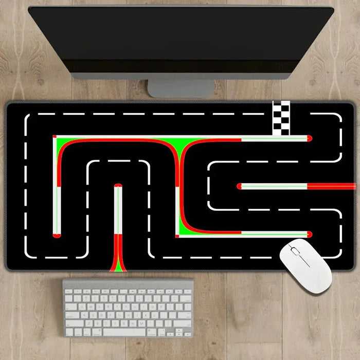 300x600mm Non-Slip Rubber Mouse Pad with RC Racing Track Design - Multipurpose Desk Mat, 2mm Thickness - Lacatang Shop