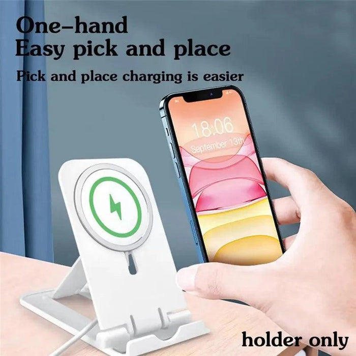 UKGO Folding Stand Holder Cradle for MagSafe Wireless Charger Holder for iPhone15 11 14 Pro Max Portable Desk Mobile Phone Stand - Lacatang Shop