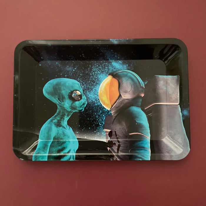 Collectible Metal Rolling Tray - 18x12.5cm