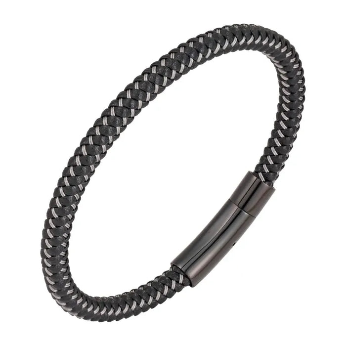 Trendy Black and White Titanium Steel Rope Bracelet for Couples - Free Shipping Available - Lacatang Shop