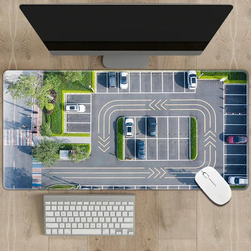 Multipurpose 2mm Thick Rubber Mouse Pad 300x700mm with Non-Slip Traffic Simulation Design for Desk Use - Lacatang Shop