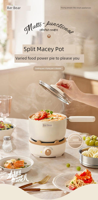 Bear Split Electric Caldron Dormitory Students Pot For Home Multi-Functional Milk Pot Cooking Noodle Pot Small Electric Pot Electric Food Warmer - Lacatang Shop