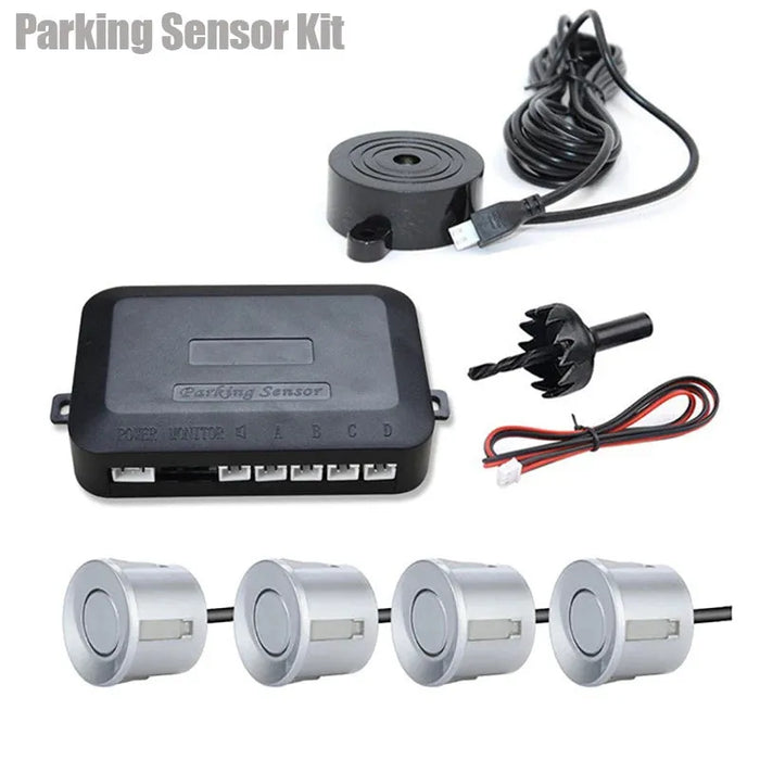 Risingon 12V 22mm Car Parking Sensor Kit Universal 4 Sensors Buzzer Reverse Backup Radar Sound Alert Indicator Probe System