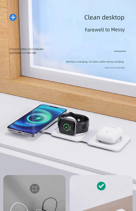 Three-in-One Headset iPhone Base Fast Charging Apple - Lacatang Shop