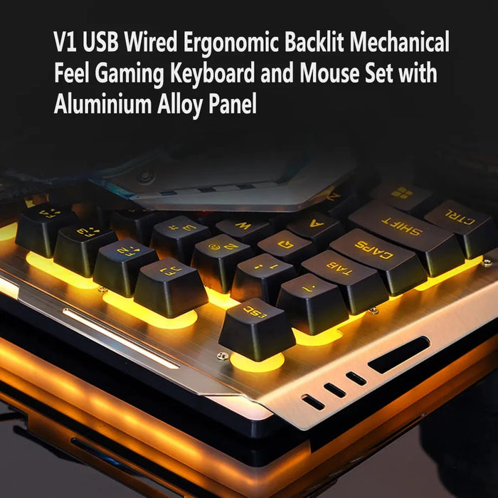 Gaming Keyboard Wired Mechanical Keyboard Backlit Game Mouse for Computer PC Laptop