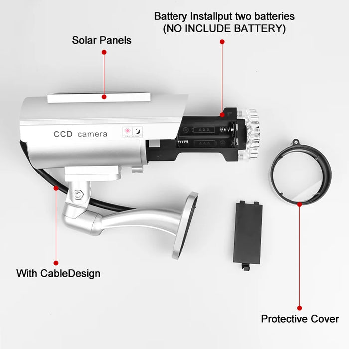 Simulation Solar Camera Fake Camera Outdoor CCTV Surveillance Simulation Fake Camera Waterproof And Safe Home Flashing LED Light 

Boost Home Security with Our Solar-Powered Simulation Fake Camera | Waterproof CCTV with Flashing Light   Lacatang Shop Lacatang Shop 