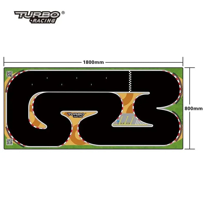 Portable 1/76 Scale Turbo Racing Rubber Mat for RC Mini Car Track - 160x90cm & 180x80cm Racing Accessory - Lacatang Shop