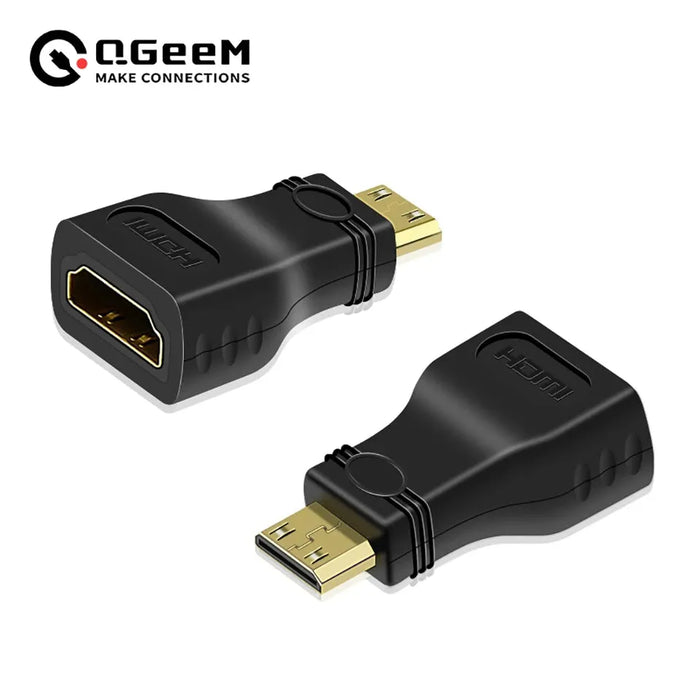 QGeeM Mini HDMI Male to HDMI A Female Adapter - 4K 60Hz Converter for Mini PC, HDTV, and HD Cameras - Lacatang Shop