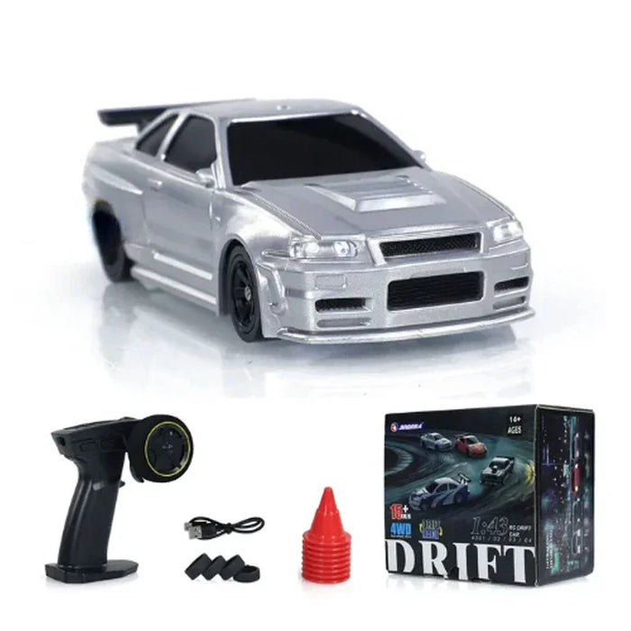 1/43 Scale 4WD High-Speed RC Drift Car - Remote Control Mini Racing Toy for Boys