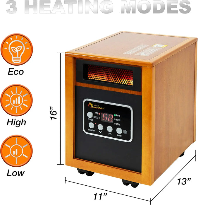 Infrared Heater Portable Space Heater, Original, 1500-Watt, Cherry (Pack of 1) 1500W Portable Infrared Space Heater - Cherry Finish, Original Model  Lacatang Shop Lacatang Shop 