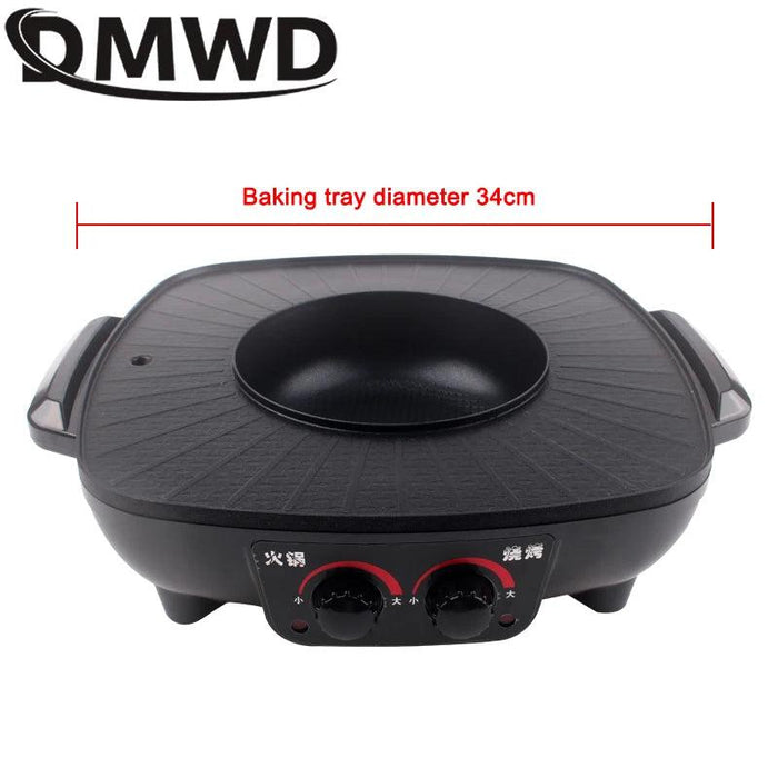 DMWD Electric Grills Smokeless Barbecue BBQ Machine Household Baking - Lacatang Shop