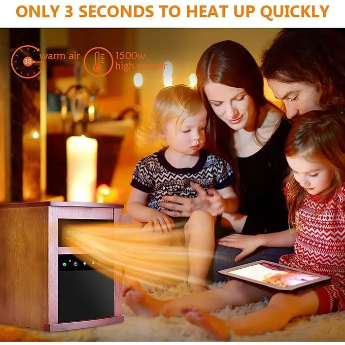 Air Selection Electric Space Heater, 1500W Infrared Heater, with 3 Heating Modes, Thermostat, Remote Control, and 12 Hour Timer Air Selection 1500W Infrared Heater: Remote, 3 Modes, 12-Hour Timer  Lacatang Shop Lacatang Shop 