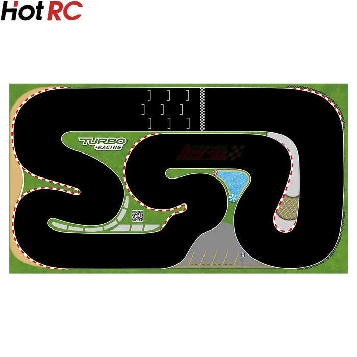 Large 160x90cm Portable Turbo Racing Rubber Track Mat for 1:76 RC Mini Cars - Ideal for Table Racing Accessories - Lacatang Shop