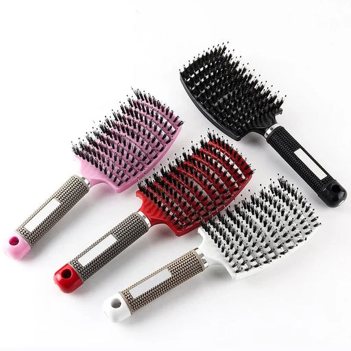 Curved Comb for Boys and Girls - Bristle Massage Comb for Curly Hair Styling - Hair Grooming Comb for Babies and Adults - Essential Hairdressing Accessories