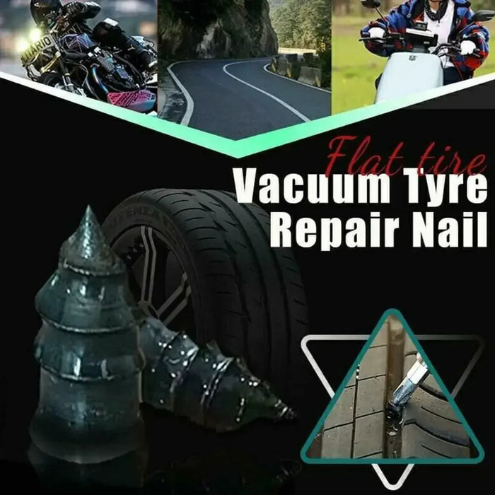 Tire Repair Nail Kit for Cars, Motorcycles, and Scooters - Rubber and Metal Sealant Set for Puncture Fixing