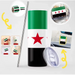 Funny Sticker Flag Map Of Syria Car Party Supplies Arab Republic Syria Three Star Flag Stainless Steel Thermos Cup Party Sticker Funny Syria Flag Map Sticker & Stainless Steel Thermos Cup Set  Lacatang Shop Lacatang Shop 