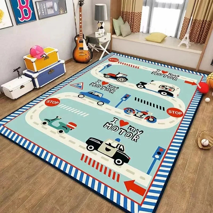 Children's Non-Slip Crawling Carpet for Living Room and Bedroom Decor - Soft Flannel Area Rug