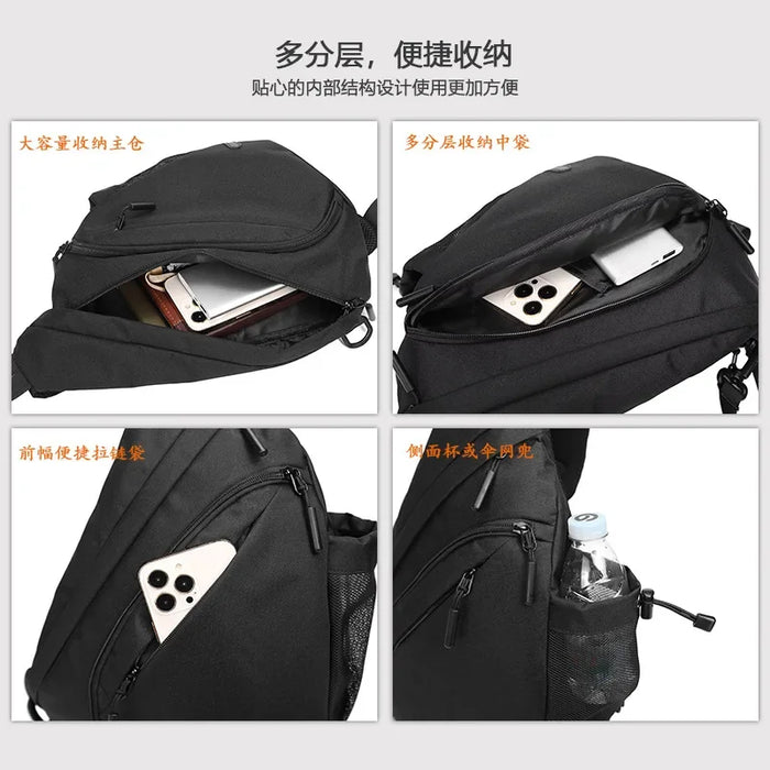 New Men's Waterproof Chest Bag, Young People's Crossbody Bag, Large Capacity Multifunctional Sports and Leisure Travel Bag “Men's Waterproof Chest Bag - Large Capacity Crossbody Travel Kit”  Lacatang Shop Lacatang Shop 