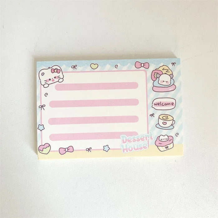 Adorable Cat Memo Pad for Scrapbooking - Kawaii Non-Sticky Notes for School and Diaries