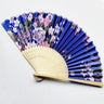 Elegant Floral Bamboo Hand Fan - Foldable Cloth Accessory for Weddings, Parties, and Dance Performances