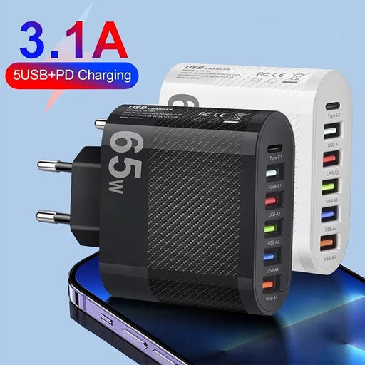 3.1A 5Ports USB Fast Charger PD Type C Charging Adapter For Xiaomi - Lacatang Shop