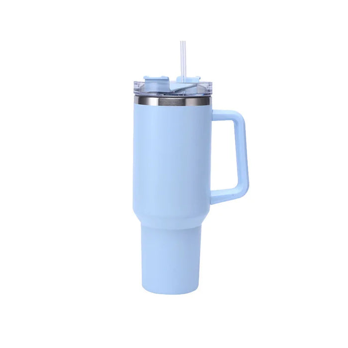 40oz Stainless Steel Insulated Hot Travel Mugs Water Bottle Thermal Vacuum Coffee Car Cup Cold Flask with Handle Straw