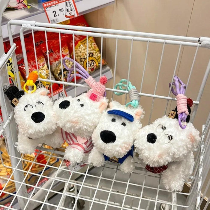 Cute Kawaii Plush Puppy Doll Toys Keychian Cartoon Bag Pendant Charms Car Keyring For Women Girls Birthday Gifts - Lacatang Shop