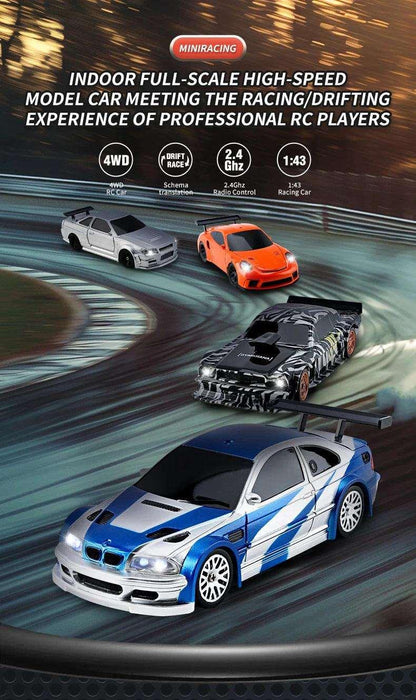 1/43 RC Car Mini Racing Cars 2.4G Radio Control Drift Car 4WD Off-road High-Speed Motor Vehicle Model Toys for Boys Mini Gifts - Lacatang Shop